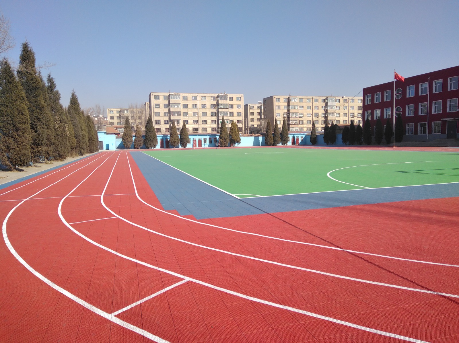 Pista montada atletismo